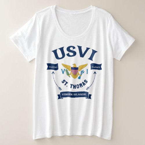 US Virgin Islands Flag St Thomas USVI Tropical Plus Size T_Shirt