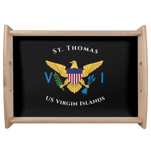 US Virgin Islands Flag St Thomas USVI Tropical  Serving Tray
