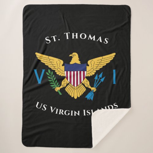 US Virgin Islands Flag St Thomas USVI Tropical  Sherpa Blanket