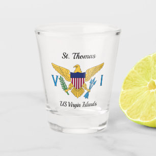 US Virgin Islands Flag St. Thomas USVI Tropical Shot Glass