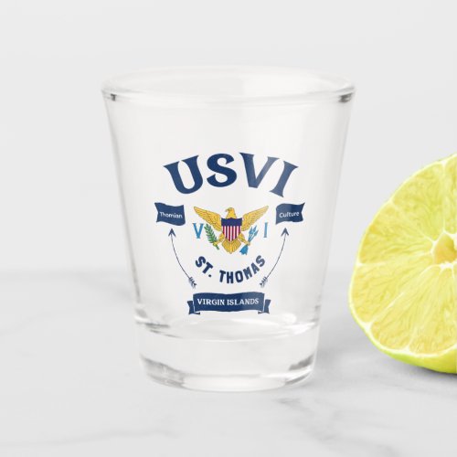 US Virgin Islands Flag St Thomas USVI Tropical  Shot Glass