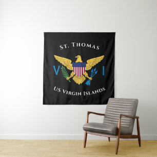 US Virgin Islands Flag St. Thomas USVI Tropical Tapestry