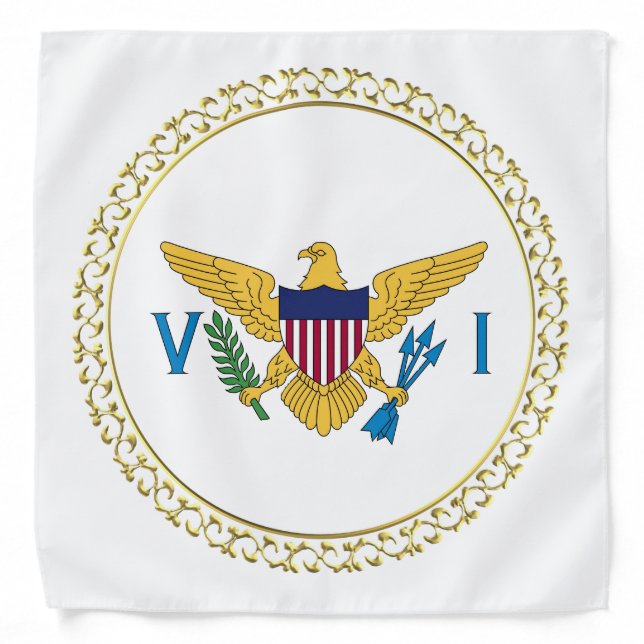 US Virgin Islands Flag USVI Caribbean Tropical Bandana (Front)