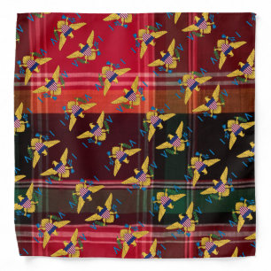 US Virgin Islands Flag USVI Madras Caribbean Bandana