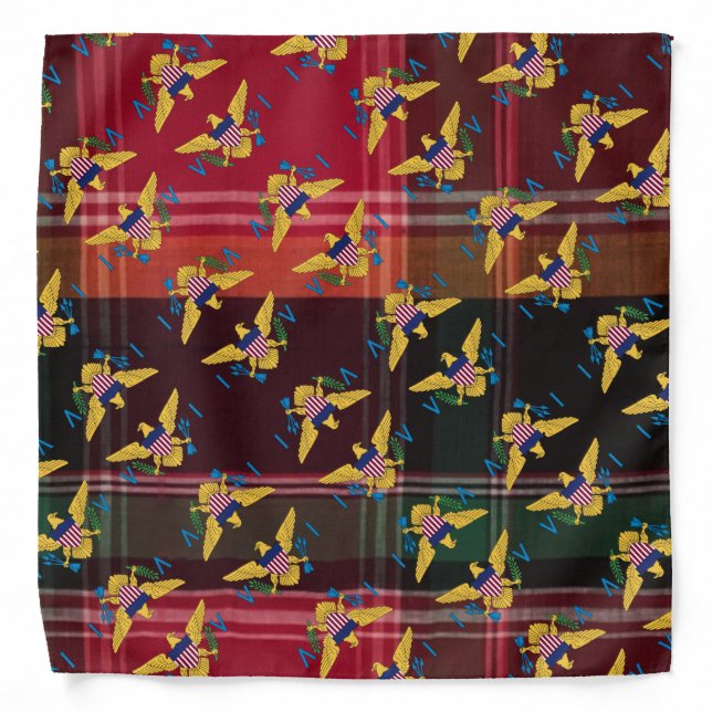 US Virgin Islands Flag USVI Madras Caribbean Bandana (Front)