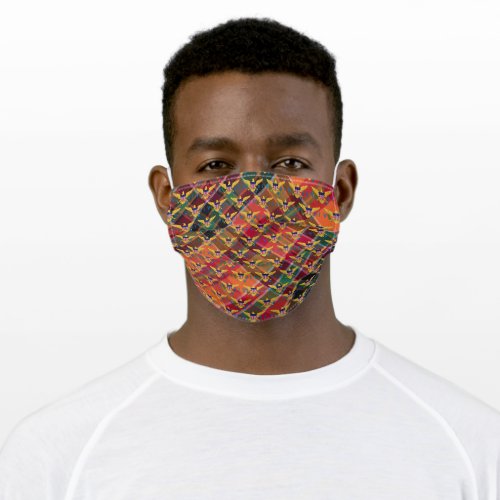 US Virgin Islands Flag USVI Madras Pattern Adult Cloth Face Mask