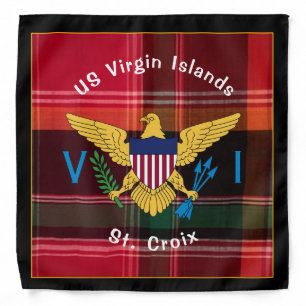 US Virgin Islands Flag USVI St. Croix Madras Bandana