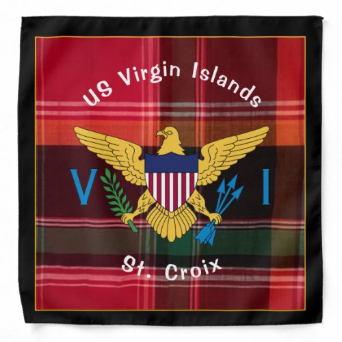 US Virgin Islands Flag USVI St Croix Madras Bandana