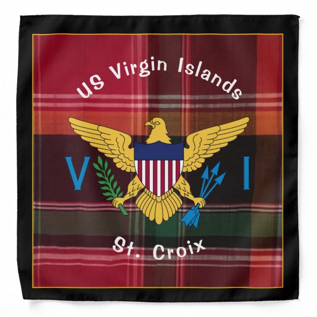 US Virgin Islands Flag USVI St. Croix Madras Bandana (Front)
