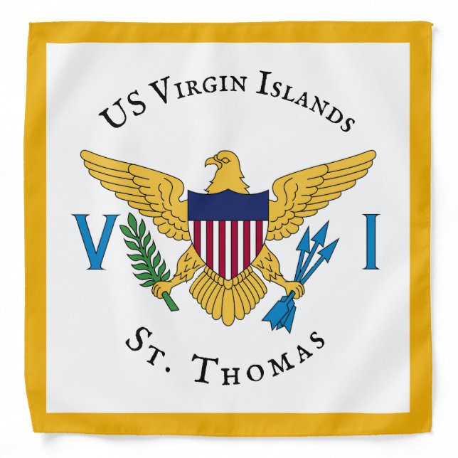 US Virgin Islands Flag USVI St. Thomas Caribbean Bandana (Front)