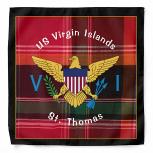 US Virgin Islands Flag USVI St. Thomas Madras Bandana