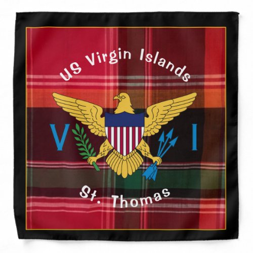 US Virgin Islands Flag USVI St Thomas Madras Bandana
