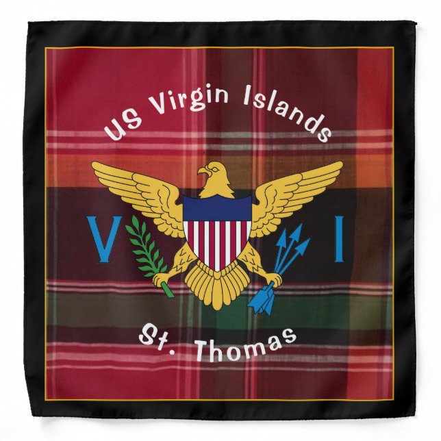 US Virgin Islands Flag USVI St. Thomas Madras Bandana (Front)