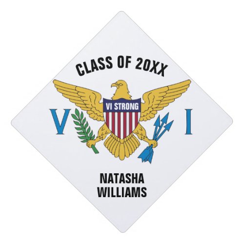 US Virgin Islands Flag VI Strong Graduation Cap Topper