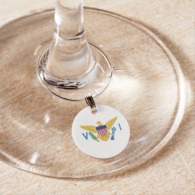 US Virgin Islands flag Wine Charm (In Situ)