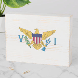 US Virgin Islands flag Wooden Box Sign