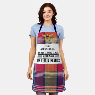 US Virgin Islands Madras Caribbean Personalize Apron