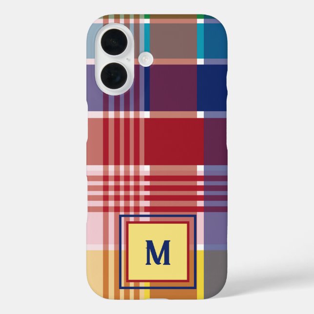US Virgin Islands Madras Monogram Personalize  Case-Mate iPhone Case (Back)