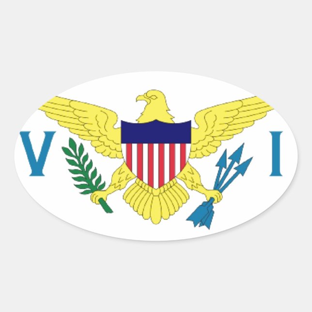 US Virgin Islands Oval Sticker (Front)