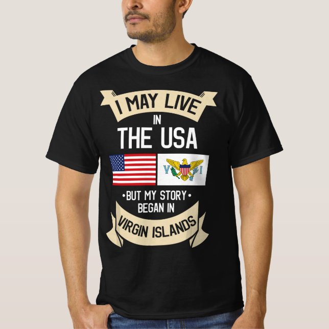 US Virgin Islands Roots American Flag USA Gifts T-Shirt (Front)