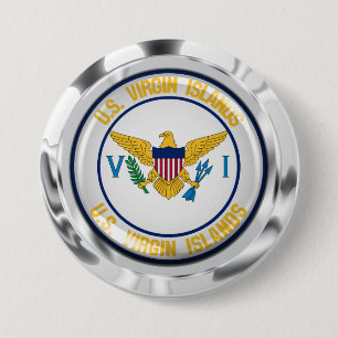 US Virgin Islands Round Emblem Button