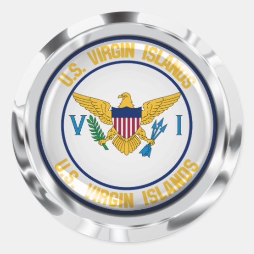 US Virgin Islands Round Emblem Classic Round Sticker