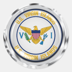US Virgin Islands Round Emblem Classic Round Sticker