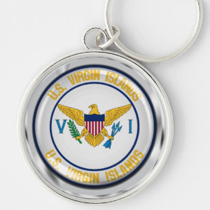 US Virgin Islands Round Emblem Keychain