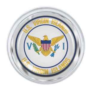 US Virgin Islands Round Emblem Silver Finish Lapel Pin