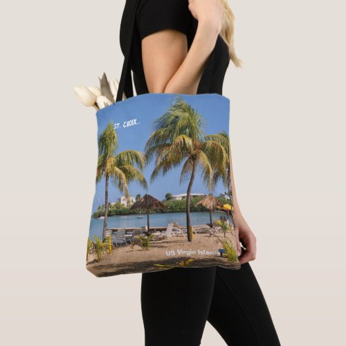 US Virgin Islands St Croix Beach Palms Tropical  Tote Bag