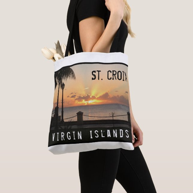 US Virgin Islands St. Croix Caribbean Sunset Tote Bag (Close Up)