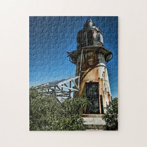 US Virgin Islands St Croix Light House Blue White Jigsaw Puzzle