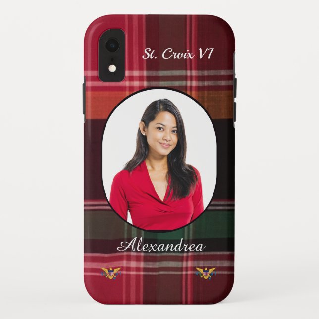 US Virgin Islands St. Croix Madras Photo Custom Case-Mate iPhone Case (Back)