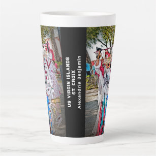US Virgin Islands St. Croix Masquerader Custom  Latte Mug