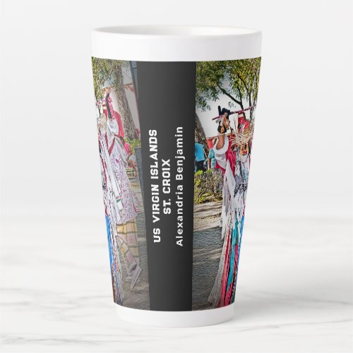 US Virgin Islands St Croix Masquerader Custom  Latte Mug
