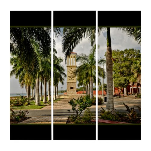 US Virgin Islands St Croix Palm Trees Tropical  Triptych
