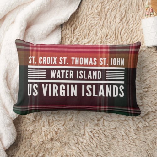 US Virgin Islands St Croix St Thomas Madras  Lumbar Pillow