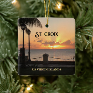 US Virgin Islands St. Croix Sunset Christmas Ceramic Ornament