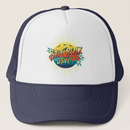 US Virgin Islands St Croix US VI Tropical Trucker Hat