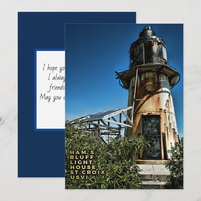 US Virgin Islands St. Croix USVI Light House  Card (Front/Back)