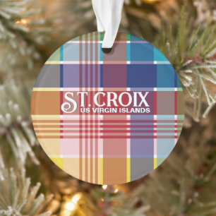 US Virgin Islands St. Croix USVI Madras Christmas Ornament