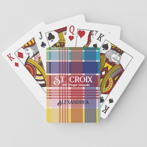 US Virgin Islands St Croix USVI Madras Custom Poker Cards