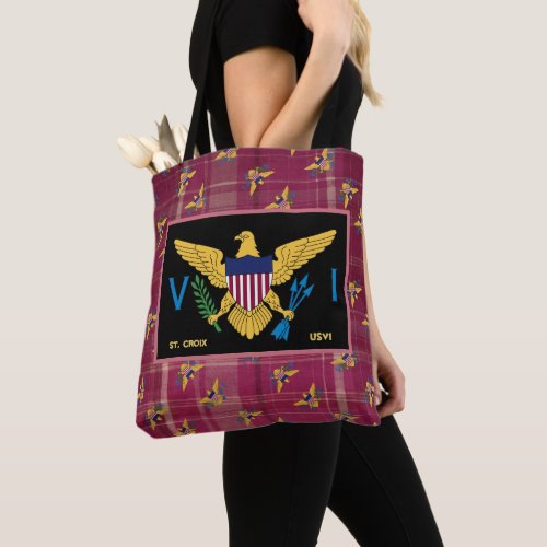 US Virgin Islands St Croix USVI Madras Custom Tote Bag