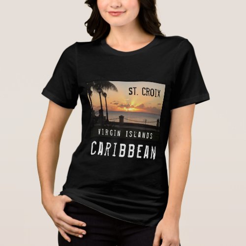 US Virgin Islands St Croix USVI Sunset Tropical  Tri_Blend Shirt