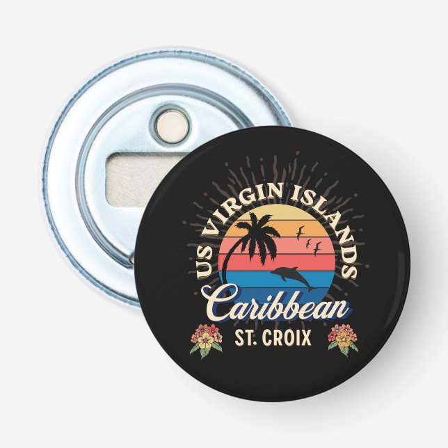US Virgin Islands St. Croix USVI Tropical  Bottle Opener (Front)