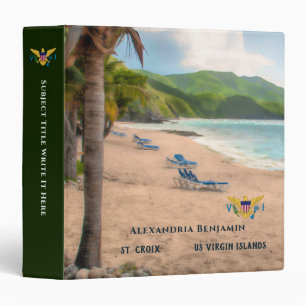 US Virgin Islands St. Croix USVI Tropical Custom 3 Ring Binder