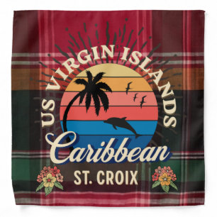US Virgin Islands St. Croix USVI Tropical Madras Bandana