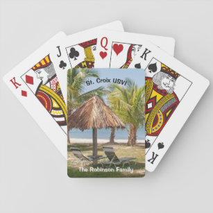 US Virgin Islands St. Croix USVI Tropical Palms  Playing Cards