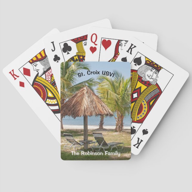 US Virgin Islands St. Croix USVI Tropical Palms  Poker Cards (Back)