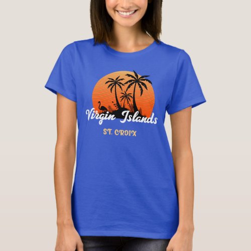 US Virgin Islands St Croix USVI Tropical Palms T_Shirt